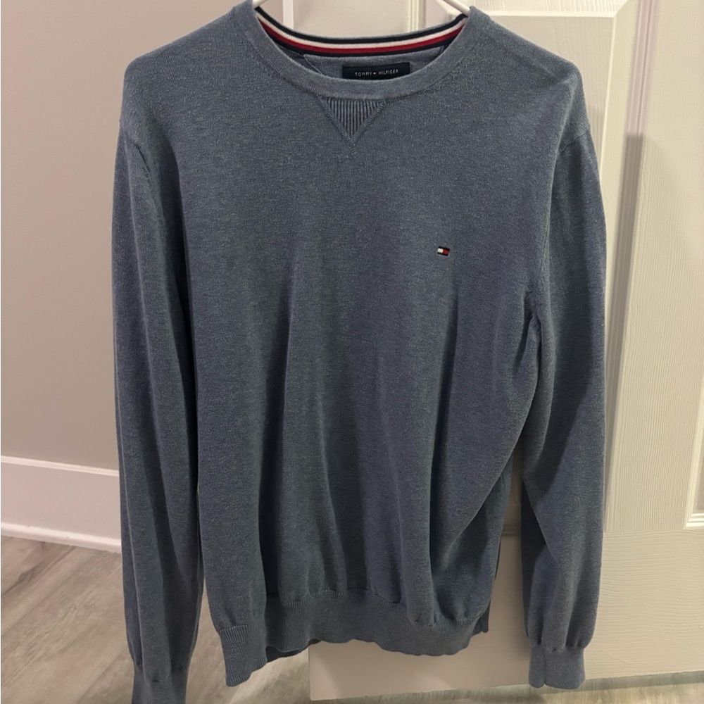 Tommy Hilfiger Men's Heather Blue Crewneck Sweater